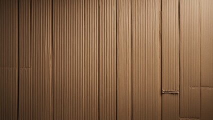 Fototapeta premium Patterned brown cardboard sheet with recycled paper box texture serving as an abstract background for artistic design.