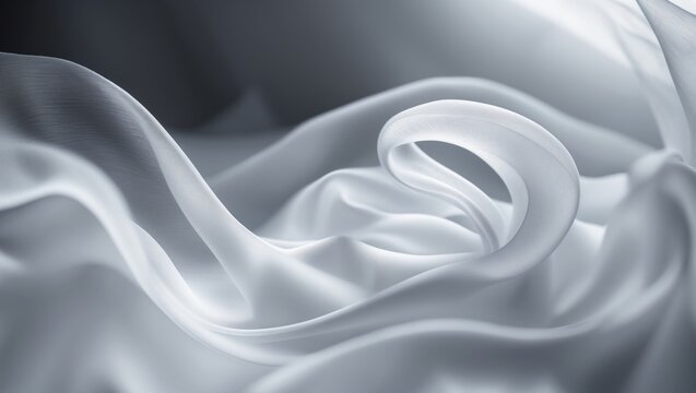 Elegant white silk fabric with blurred texture and organza finish ideal for bold design elements