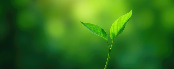 Single leafy branch stretching towards the top, modern, natural