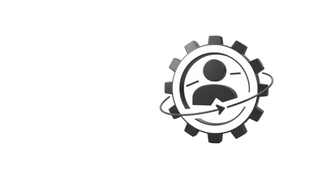 Isolated 3D Illustration of User Rotation in Gear