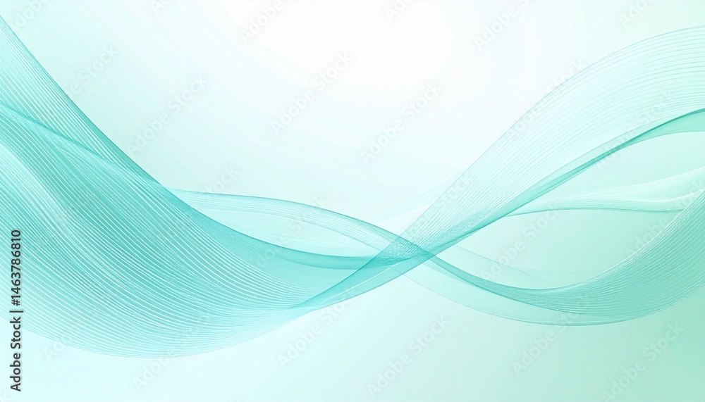 Poster flowing waves of light abstract digital art calm environment soft color palette artistic viewpoint m