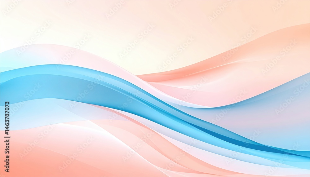Poster flowing abstract waves digital art design soft color palette creative environment modern viewpoint