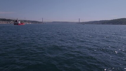 Bosphorus shot from boat, July 15 Martyrs Bridge