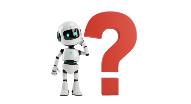 Isolated Robot Thinking with Question Mark