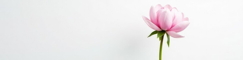 Naklejka premium Single peony bloom against a pure white backdrop, bloom, white, blooms