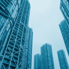 Obraz premium Architecture Photography of Urban Skyscrapers Skyline Business