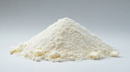 White flour and butter baking ingredients close up