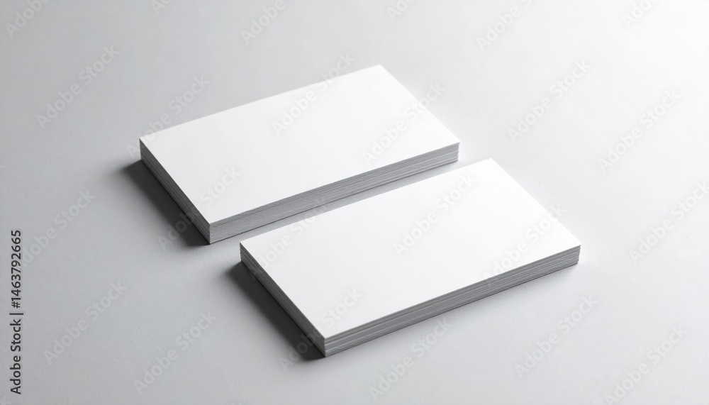 Poster blank business cards stacked on a light surface, ready for customization. ideal for professional net