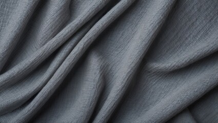 Fototapeta premium Textured gray fabric with cotton weave design
