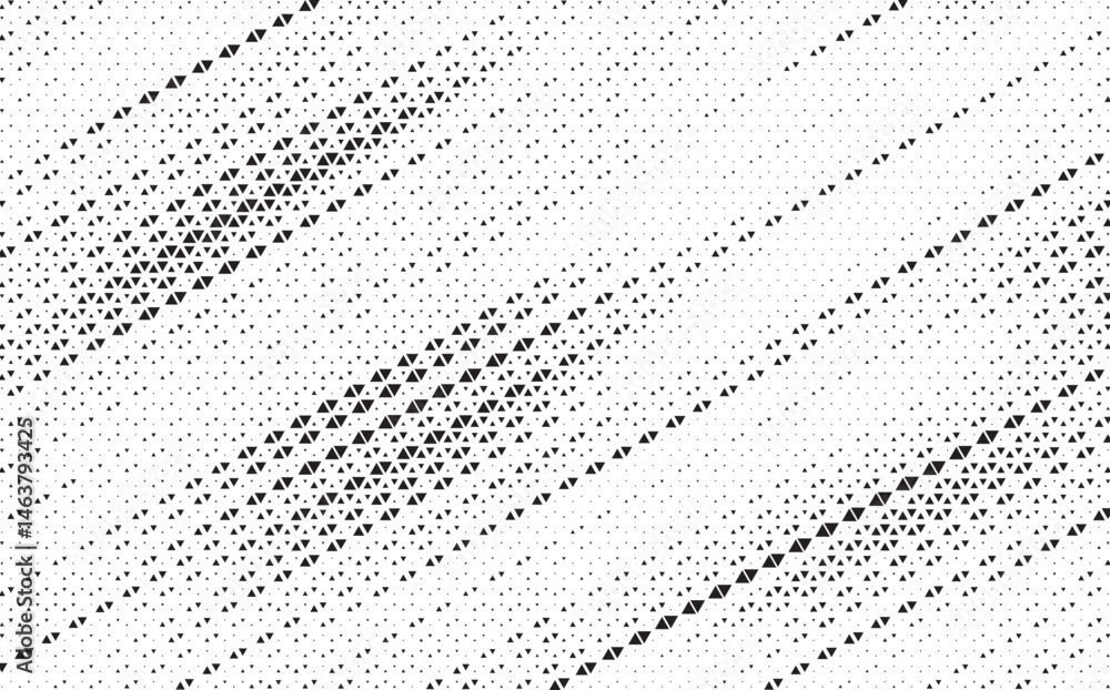Fototapete Triangle Shapes Vector Abstract Geometric Technology Oscillation Wave Isolated on Light Background. Halftone Triangular Diagonal Line Retro Simple Pattern. Minimal 80s Style Dynamic Tech Wallpaper