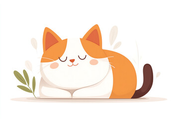 Fototapeta premium Playful kitten clipart in a cute cartoon illustration style, perfect for pet-themed designs, children’s graphics, and fun projects, isolated on a white background.