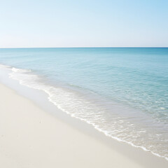 Azure Sea And White Sand Beach Under Clear Blue Sky