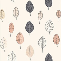 Delicate leaf pattern, pastel colors