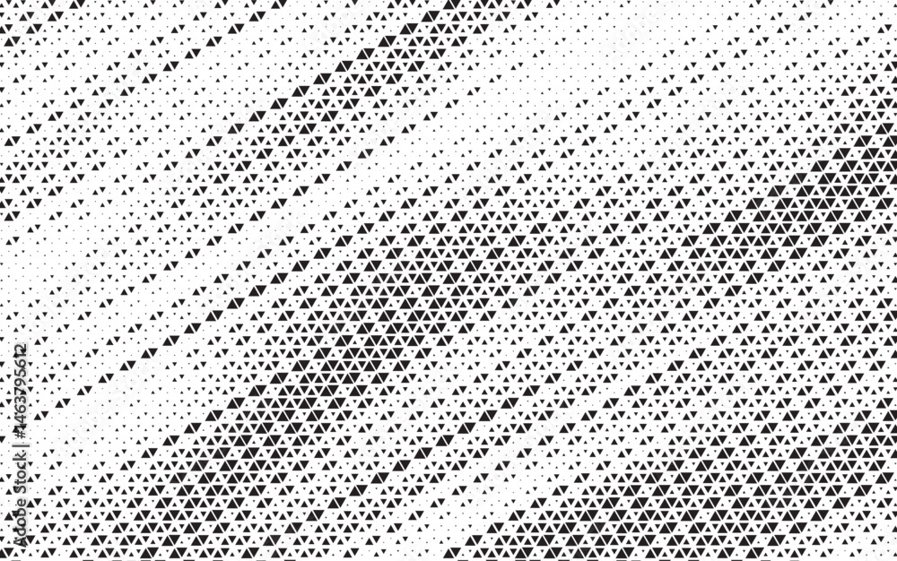 Poster Triangle Shapes Vector Abstract Geometric Technology Oscillation Wave Isolated on Light Background. Halftone Triangular Diagonal Line Retro Simple Pattern. Minimal 80s Style Dynamic Tech Wallpaper