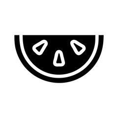 Minimalist citrus slice illustration exhibiting stylized and simplified elements