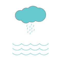 cloud and rain illustration icon