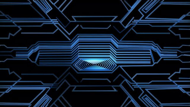 "Futuristic Neon Circuit Network Motion Background",Vector cyber security with log in to cloud storage download data in the circle on dark blue vintage screen for technology background