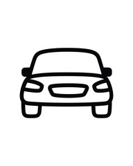Obraz premium Simple front view of car drawing in black and white design
