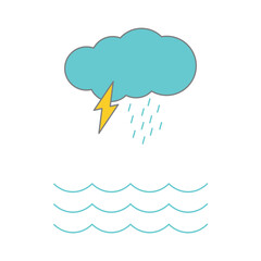 cloud and rain illustration icon