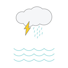cloud and rain illustration icon