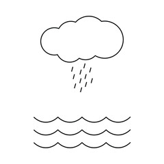 cloud and rain illustration icon