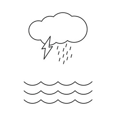 cloud and rain illustration icon