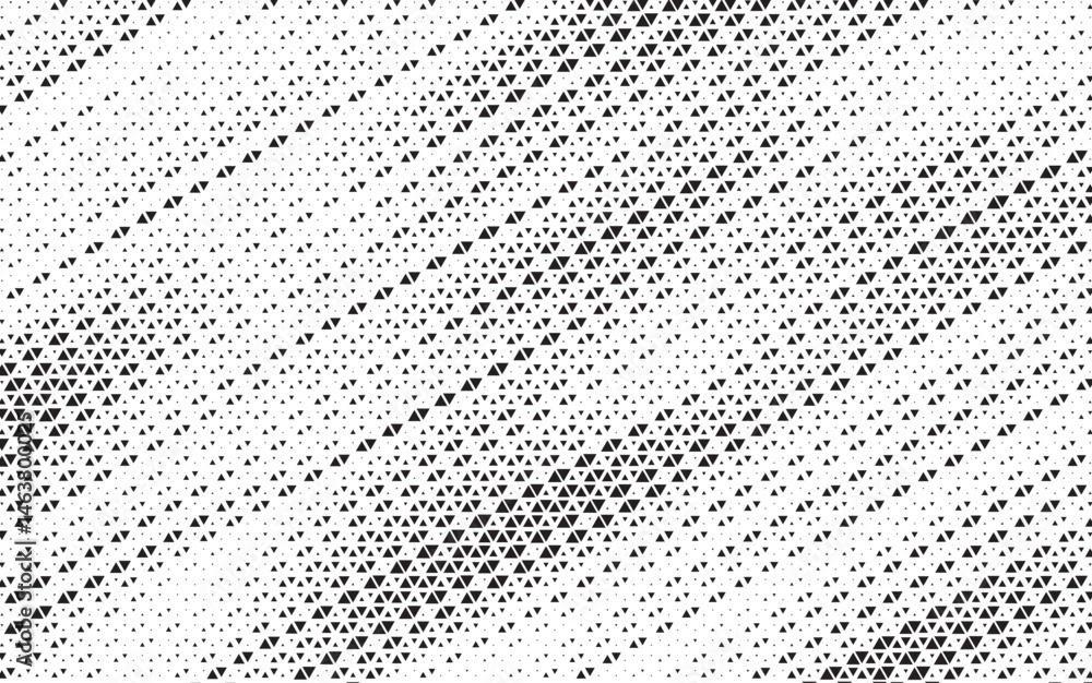 Poster Triangle Shapes Vector Abstract Geometric Technology Oscillation Wave Isolated on Light Background. Halftone Triangular Diagonal Line Retro Simple Pattern. Minimal 80s Style Dynamic Tech Wallpaper