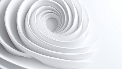 Obraz premium A swirling white pattern creates a sense of depth and elegance, resembling a modern design element or abstract art piece