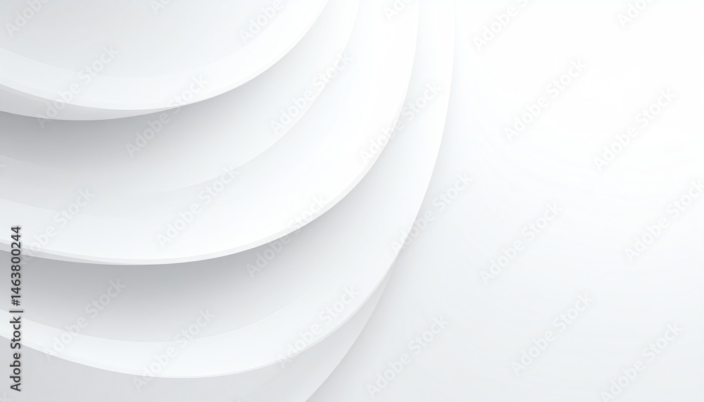 Poster soft, curved layers in white create a minimalist and modern abstract background, emphasizing simplic