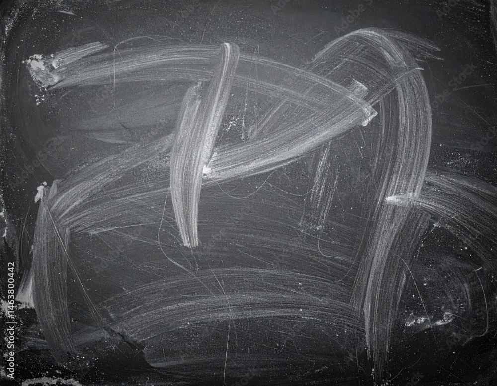 Poster a textured black surface with white chalk marks, creating abstract patterns and lines. ideal for cre