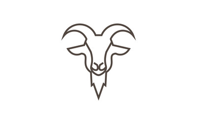 Minimalist Goat Head Logo – Line Art Animal Illustration
