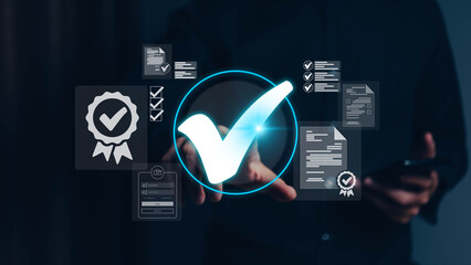 Conceptual image representing a digital data management system, network, or cloud computing service, with holographic documents and a folder displayed above a hand.