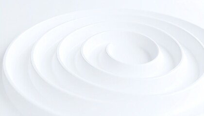Obraz premium Abstract white spirals create a minimalist, modern design, evoking a sense of tranquility and elegance