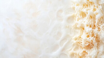 Creamy foam texture light beige and white beverage background