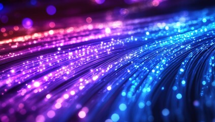Obraz premium Abstract illustration of glowing optical fibers