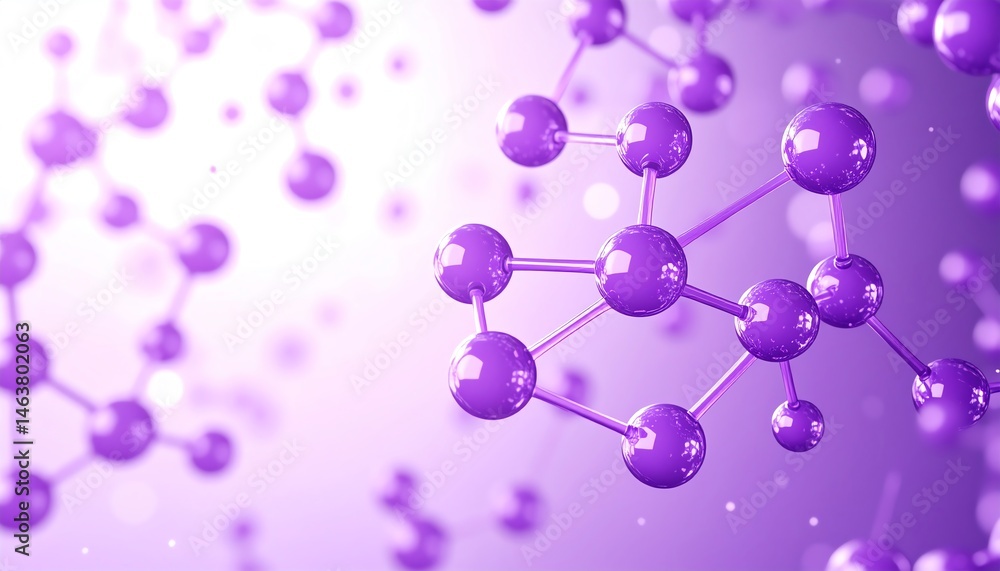 Aufkleber abstract molecular structures in purple hues, creating a visually striking representation of scienti