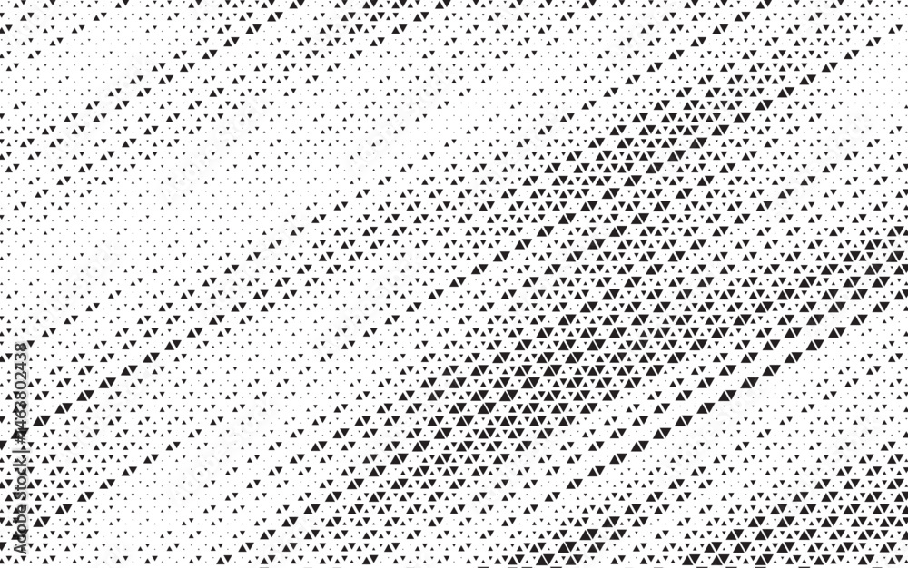 Poster Triangle Shapes Vector Abstract Geometric Technology Oscillation Wave Isolated on Light Background. Halftone Triangular Diagonal Line Retro Simple Pattern. Minimal 80s Style Dynamic Tech Wallpaper