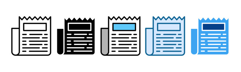 Receipt Icon Set Multiple Style Collection
