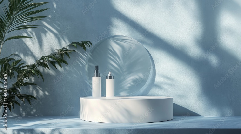 Poster modern, minimalist display with light and shadow