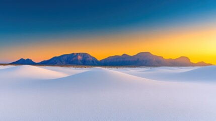 Fototapeta premium Sunset landscape golden hour over sand dunes and mountains