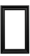 Black Wooden Picture Frame on White Background Vertical Rectangle