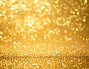 A shimmering golden background filled with sparkling bokeh effects, creating a luxurious and festive atmosphere