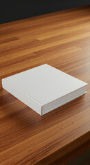 Blank White Book On Wooden Table Top View A Detailed Illustration Optimized