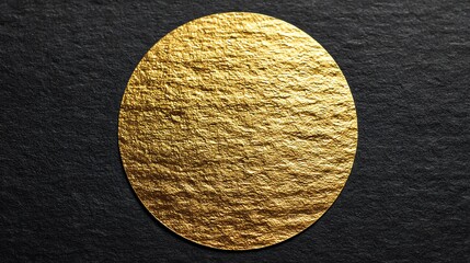 Elegant gold foil sticker template on sleek black background, perfect for luxury branding, premium labels, and stylish product designs with a glossy finish.