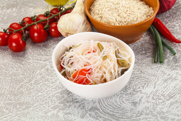 Asian glass rice noodle with vegetables