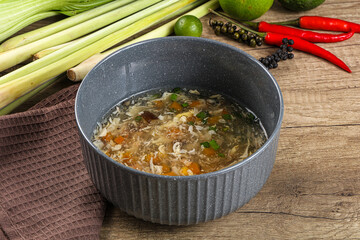 Asian gourmet crab soup with spices