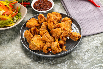 Golden crispy Breaded calamari snack