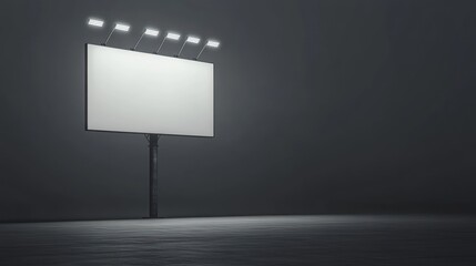 Blank Billboard at Night:  A Mockup for Advertising