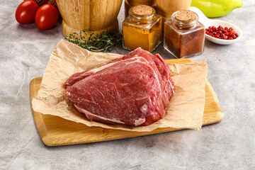 Raw beef piece for cooking