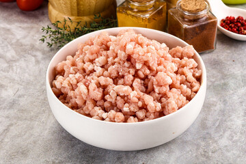 Homemade Raw pork minced meat
